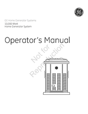Ge HOME GENERATOR 10000 WATT Operator's Manual