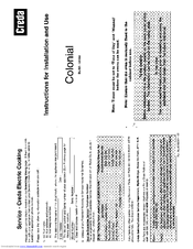 CREDA HB48196 Instructions For Installation And Use Manual