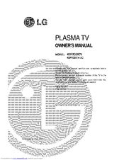 LG 42PX3DCV - Plasma Panel With TV Tuner Owner's Manual