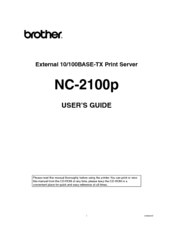 Brother 2100P - NC Print Server User Manual