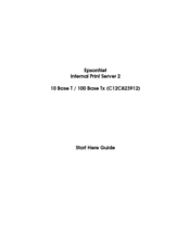 Epson C12C823912 - Net 2 Print Server Start Here Manual