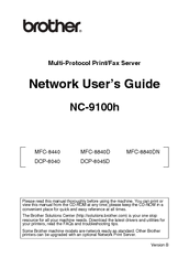 Brother NC-9100H Network User's Manual