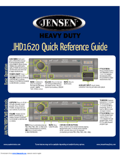 Jensen Heavy Duty JHD1620 Quick Manual
