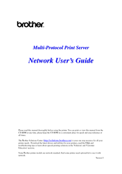 Brother 1870N - HL B/W Laser Printer Network User's Manual