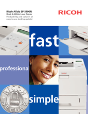 Ricoh 5100N - Aficio SP B/W Laser Printer Brochure