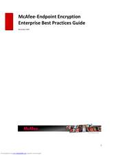 Mcafee ENDPOINT ENCRYPTION ENTERPRISE - BEST PRACTICES GUIDE Manual