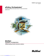 MCAFEE EPOLICY ORCHESTRATOR 3.6 - WALKTHROUGH GUIDE Manual