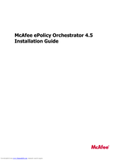Mcafee EPOLICY ORCHESTRATOR 4.5 Installation Manual