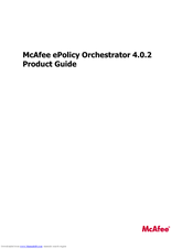 Mcafee EPOLICY ORCHESTRATOR 4.0.2 Product Manual