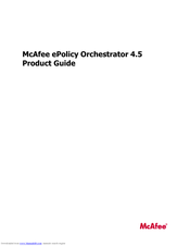 MCAFEE EPOLICY ORCHESTRATOR 4.5 - Product Manual