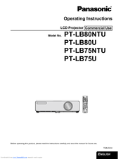 Panasonic LB75U - XGA LCD Projector Operating Instructions Manual