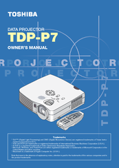 Toshiba TDP-P7U Owner's Manual