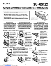 Sony SU-RS12X - Stand For Rear Projection TV Instructions Manual