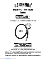 U.S. General 92687 Assembly And Operating Instructions Manual