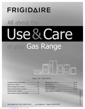 Frigidaire FGGF3032KB - 30' Gas Range Gallery Mono Group Important Safety Instructions Manual