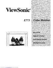 ViewSonic E773 User Manual