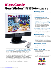 ViewSonic NexTVision N1700w Specifications
