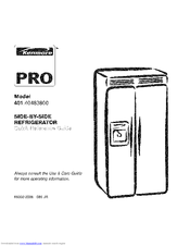 Kenmore 401.40483800 Quick Reference Manual