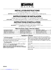 Kenmore 4542 - Elite 23.1 cu. Ft. Refrigerator Installation Instructions Manual