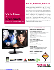 ViewSonic VX2439wm Specifications