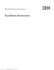 IBM CP20 - Workstation Connection Device KVM Installation Instructions Manual