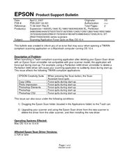 Epson Perfection 1640 Product Support Bulletin
