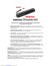 Pentax DSMOBILE600 Specifications