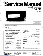 TECHNICS SE-A3K - service Service Manual