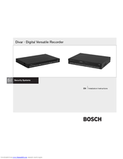 Bosch DVR16E2302 Installation Manual