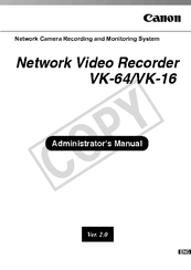 Canon VK-64 Administrator's Manual