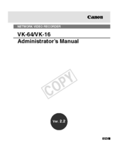 Canon VK-16 Administrator's Manual