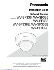 Panasonic WV-SF346E Installation Manual