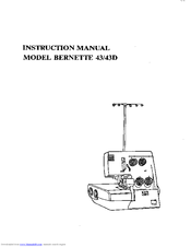 Bernina Bernette 43D Instruction Manual