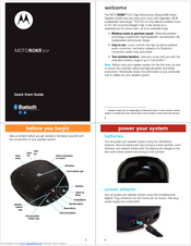 Motorola 89243N - EQ7 Wireless Hi-Fi Stereo Speaker Portable Speakers Quick Start Manual