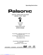 Palsonic DVD2000 Operating Instructions Manual