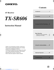 Onkyo TXSR606S Instruction Manual