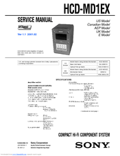 Sony HCD-MD1EX - System Service Manual
