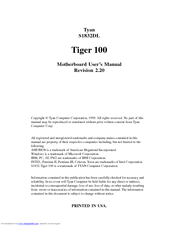 TYAN Tiger 100 S1832DL Manual