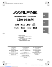 Alpine 9886M - CDA Radio / CD Owner's Manual