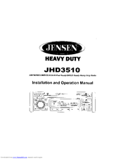 Jensen JHD3510 - Heavy Duty CD Receiver Installation And Operation Manual