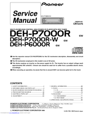 Pioneer DEH-P7000R Service Manual