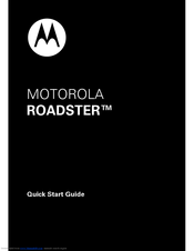 Motorola Roadster Quick Start Manual