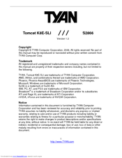 TYAN Tomcat K8E-SLI S2866 Manual