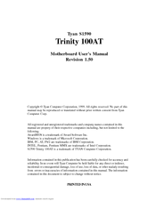 TYAN TRINITY 100AT Manual