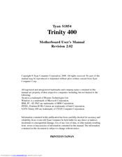 TYAN TRINITY 400 Manual