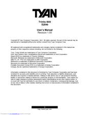 TYAN TRINITY I845 User Manual