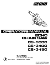 ECHO CS-3000 TYPE 1E Operator's Manual