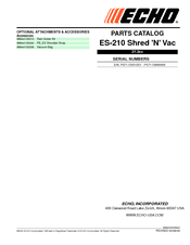 ECHO ES-210 - PARTS CATALOG SERIAL NUMBER P07113001001 - P07113999999 Parts Catalog