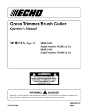 ECHO SRM-2400 TYPE 1E - 04-98 Operator's Manual