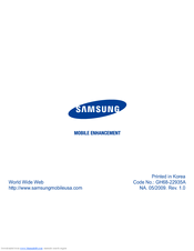 Samsung WEP475 - Bluetooth Headset User Manual